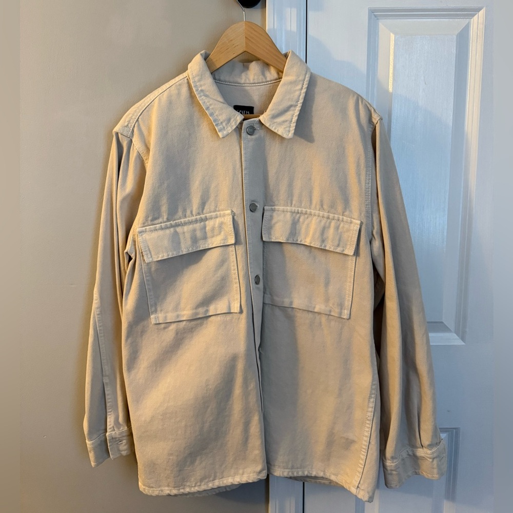 Zara Men's Beige Shirt Jacket